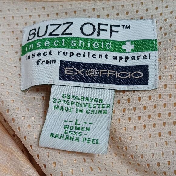 ExOfficio Insect Shield insect repellent button down shirt long sleeve yellow L - Picture 6 of 6
